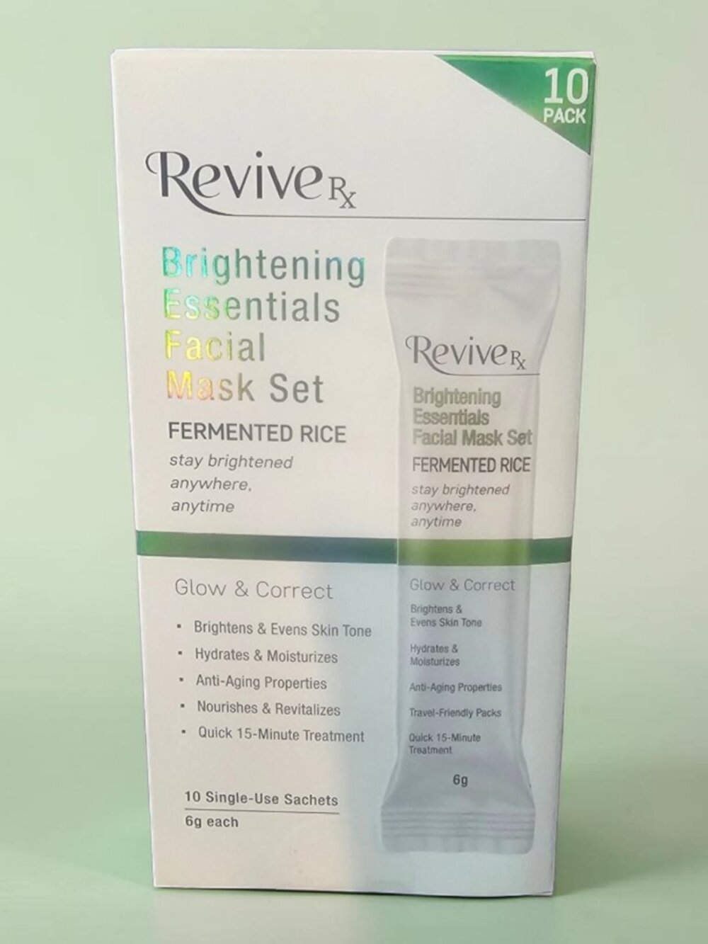 Revive Rx Brightening Essentials Facial Mask Set 10 Pack Face Masks - Picture 2 of 8